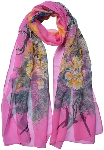 Juleeze JZSC0724P Schal Damen Muster Rosa 50x160 cm