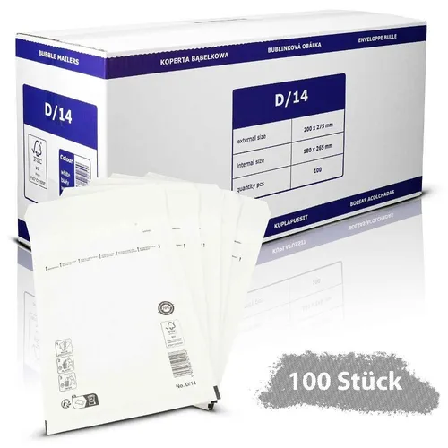 100x D4 Luftpolstertaschen Versandtaschen Luftpolsterumschläge D/14 275x200