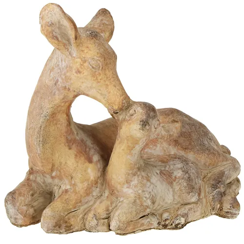 Deko Rehfigur mit Kitz für Wohnzimmer und Tischdekoration
