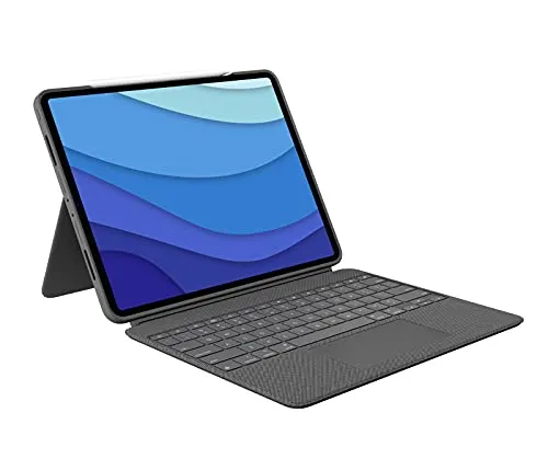 Logitech Combo Touch - Tastaturhülle für iPad Pro 12,9 Zoll - Tastaturen mit abnehmbarer Tastatur und verstellbarem Ständer, flexibles Arbeiten in 4 Modi, robustem Schutz und Smart Connector für sofortige Stromversorgung.
