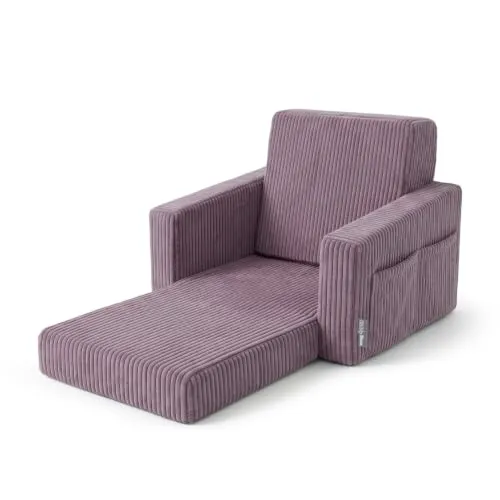 KiddyMoon Klappbarer Kindersessel aus Schaumstoff – 2-in-1 Kindersofa