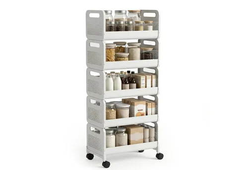 Sekey Küchenwagen Rollwagen 25 cm breit – flexibles Aufbewahrungsregal mit Rollen
