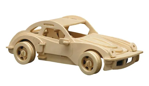 Pebaro 3D-Puzzle Holzbausatz Deutscher Sportwagen, 865/4, 61 Puzzleteile