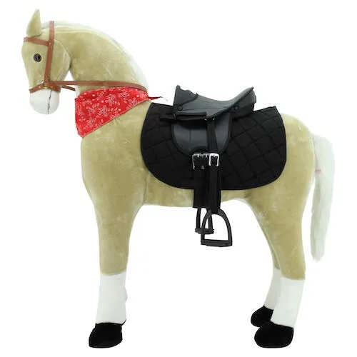 Sweety Toys 11117 Plüsch Stehpferd Reitpferd XXL 125 cm mit Sattel