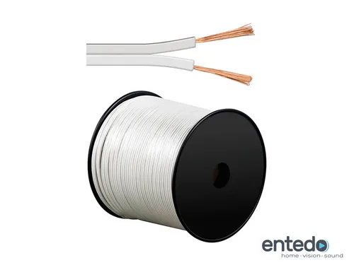 Goobay Lautsprecherkabel Boxen Kabel 2x 1,5mm² CCA Weiß Weiss Meterware NEU