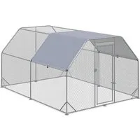 PawHut Hühnerstall Freilaufgehege 280 x 380 cm - Robuster Hühnerstall mit wasserabweisendem Sonnenschutzdach. Bietet Ihren Tieren einen komfortablen Unterschlupf und schützt vor Regen. Ideal für 10-12 Hühner, mit sicherem Zugang und stabiler Konstruktion.
