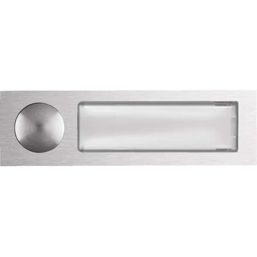 Elcom REH029Y AV3 Ruftaster mit Namensschild - LED-Leuchte mit hinterleuchtetem Namensschild, ideal für die einfache Identifikation und Montage im Unterputz, elegantes Aluminium-Design.