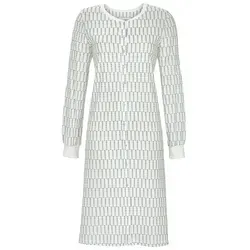 Ringella Nachthemd mit durchgehender Knopfleiste und Strickbündchen beige 46