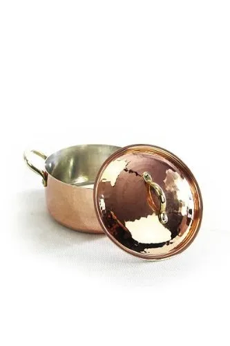 CopperGarden Kupfertopf mit Deckel und Messinggriffen - Hochwertiger gehämmerter Kupfertopf (1,5 L), ideal für alle Kochfelder und beste Wärmeverteilung – perfekt für Risotto, Marmelade und mehr!