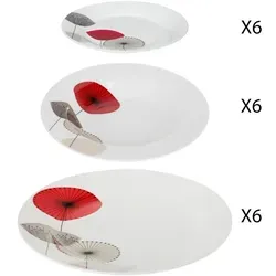 Osara-Service Geschirr Set 18-teilig aus Porzellan, Weiß