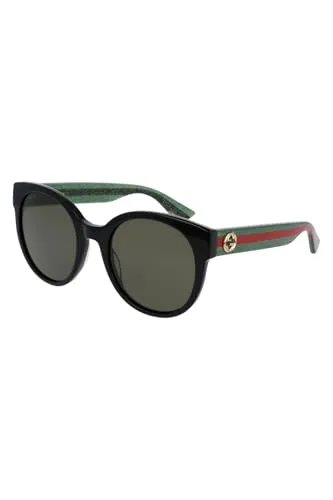 GUCCI Womens GG0035SN Sunglasses, Black-Green-Green, 54