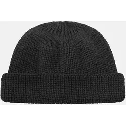 Hanseheld Strickmütze Seebär - Schwarz, GOTS zertifizierte Dockermütze - Caps & Hüte, hergestellt aus 100% Schurwolle aus kontrolliert biologischer Tierhaltung, ideal für nachhaltigen Stil und Komfort.