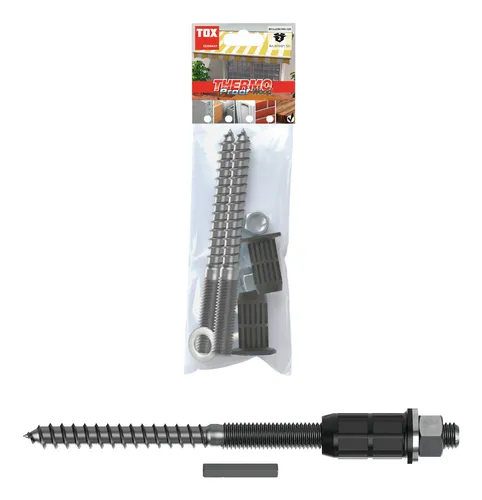 TOX Schwerlast-Montagesystem Thermo Proof Wood M12x230 - 2 Stück - Gemischte Sortimente, ideal für Außenanwendungen mit robustem Edelstahl und hoher Tragfähigkeit für schwere Lasten.