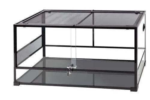 ReptiZoo Glas-Terrarium 120x45x60 cm - zerlegbar und verschickbar - Terrarien für Reptilien & Amphibien mit einzigartiger Front- und Seitenbelüftung, Schiebescheiben-Abdeckung und praktischen Kabelöffnungen für eine optimale Nutzung.