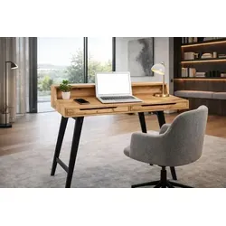 bv-vertrieb Sekretär Schreibtisch mit Schubladen in Wildeiche-Optik - Moderner Sekretär-Schreibtisch in Wildeiche-Optik mit praktischen Schubladen. Ideal für Homeoffice und kleine Räume, bietet er ausreichend Platz und sorgt für Ordnung mit einem ansprechenden Design.