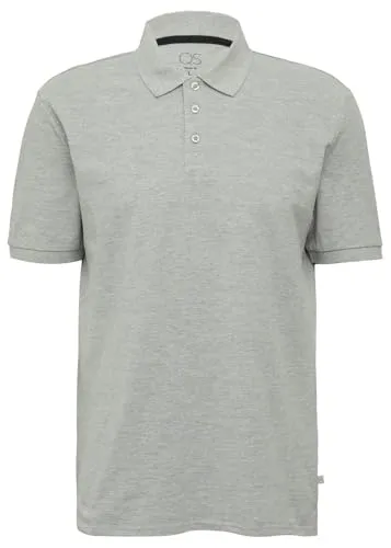 QS Herren 2165559 Polo Shirt, grau meliert, L