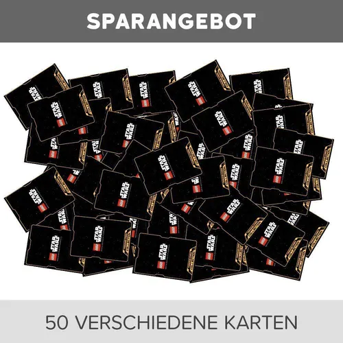 Bundle LEGO Star Wars Cards 50 verschiedene Karten + Exklusive Collect-it Hüllen