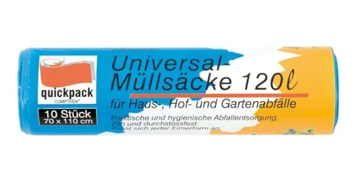 No Label Müllsäcke Camping Universal 120 Liter 10 Stück in blau von No Label
