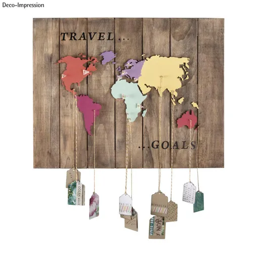 Holz-Weltkarte, 2 Platten, 42x29,7x0,4cm, 1x gelasert, 1x Rückwand Rayher 62810