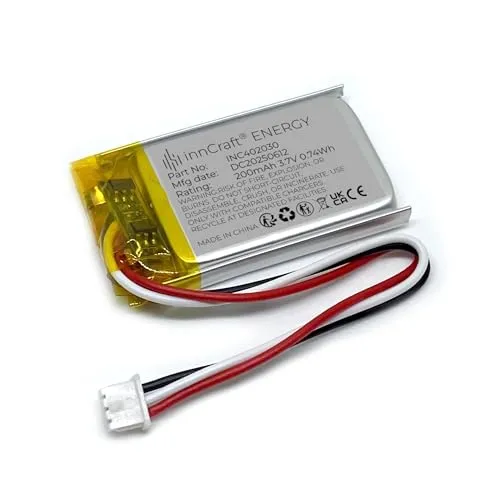 Lithium Polymer Akku innCraft Energy 200mAh 3.7V, 30x20x4 Modell 402030 3P Molex 51021-030 1.25mm Anschluss