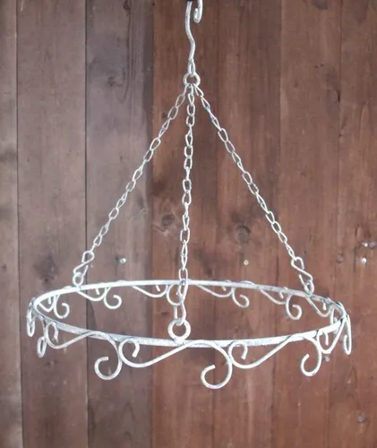 Dekorativer Küchenhänger, Hängeregal, Ring m. Haken, 30 cm, grau, Landhaus