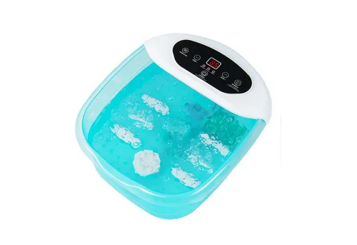 COSTWAY Fußbad, mit Heizfunktion, Vibration, Bubble, Bimsstein, Massagerollen