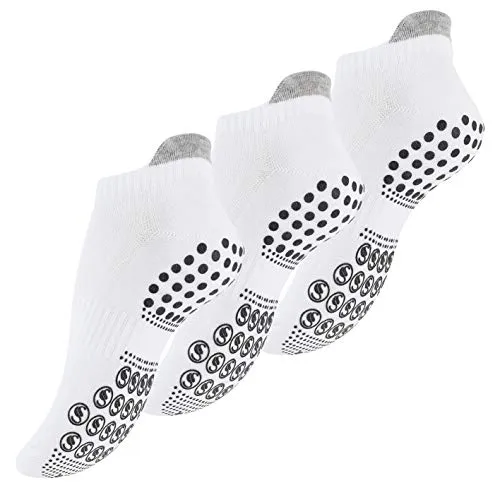STARK SOUL 3 Paar Damen Sneaker Socken, Sportsocken mit ABS-Sohle weiss, Größe: 39-42