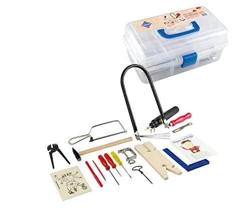 Pebaro 641S Laubsäge - 27-teiliges Set in bunter Kunststoffbox, ideal für kreative Kinderprojekte und Made in Germany