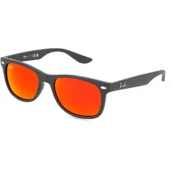 Ray-Ban Junior RJ 9052S NEW WAYFARER Kinder-Sonnenbrille Vollrand Quadratisch Kunststoff-Gestell, schwarz