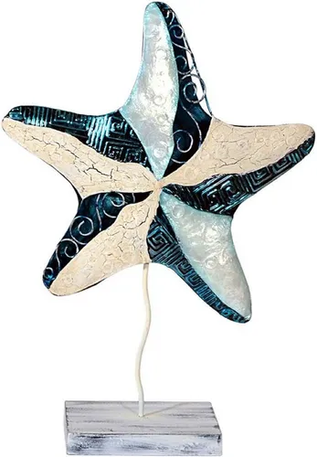 MystiCalls Dekofigur Dekofigur Seestern aus Muschelschalen Maritim Nordsee Dekoration Blech (1 St), Dekofigur aus Muschelschalen