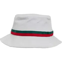 Flexfit Stripe Bucket Hat, white/firered/green