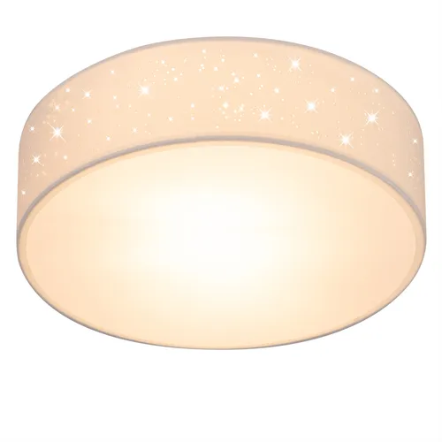 monzana Deckenleuchte 30 cm - Sternenhimmel für Kinderzimmer - Moderne 1-flammige Deckenlampe mit Stoffschirm in Weiß, ideal für eine zauberhafte Atmosphäre im Kinderzimmer. Netzbetrieben und kinderfreundlich.
