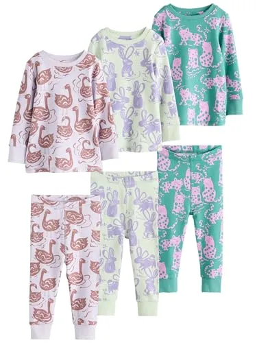 NEXT Mädchen 3er-Pack Kuschel-Pyjamas Purple/Green Stampy Character 116-122