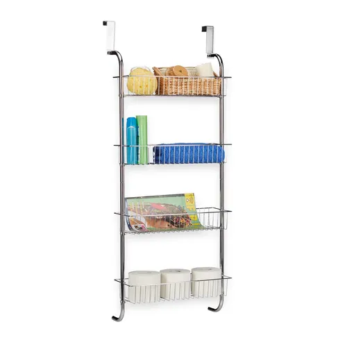 Hängeregal XL - Wandregal für Bad und Küche - Modernes Wandregal aus 100% Eisen, mit 4 Regalfächern und platzsparender Wandmontage, ideal für Bad, Küche oder Arbeitszimmer.