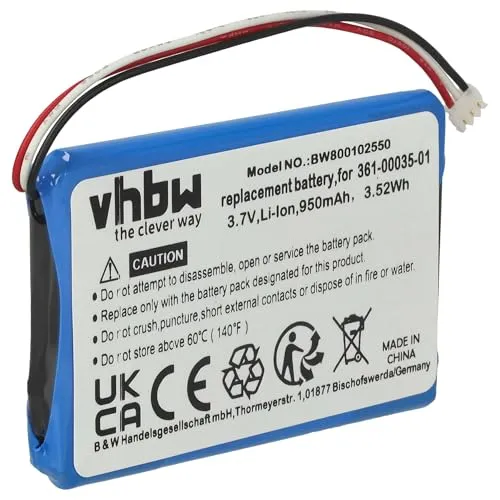 vhbw 1x Akku Ersatz für Garmin 361-00035-01 für GPS Navigation Navi (930 mAh, 3,7 V, Li-Ion)