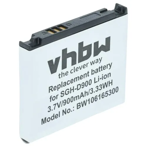 vhbw Akku kompatibel mit Samsung SGH-D900i, SGH-D900e, SGH-E490, SGH-D900, SGH-D908, SGH-E490, SGH-E788, SGH-E780 Handy Smartphone Telefon (600 mAh, 3,7 V, Li-Ion)
