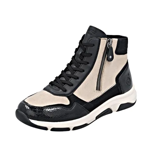 Remonte Damen D1S70 Sneaker High - Schwarz, 40 EU - Damen-Sneaker mit Komfortweite, herausnehmbarer Einlegesohle und extra weichem Fußbett für maximalen Tragekomfort.