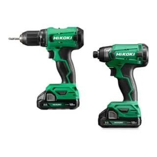 Hikoki Combo-Kit Akku-Bohrschrauber + Schlagschrauber KC18DA - Akkuschrauber-Set mit leistungsstarkem Bohrschrauber und Schlagschrauber, inklusive 2 Akkus und Ladegerät, ideal für anspruchsvolle DIY-Projekte und professionelle Anwendungen.