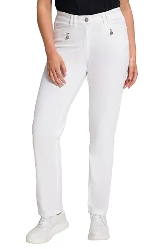 Ulla Popken Damen Sommerhose Mony, Schneeweiß, W33 / L30 in weiß von Ulla Popken