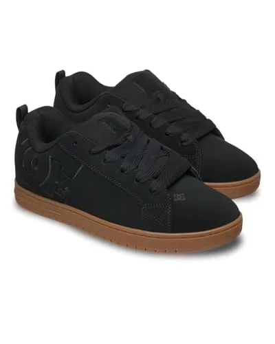 DC Shoes Herren Court Graffik Sneaker, Black/Gum, 48.5 EU - Herren-Sneaker mit genähter Sohle für maximale Haltbarkeit und langanhaltenden Tragekomfort, ideal für den täglichen Gebrauch.