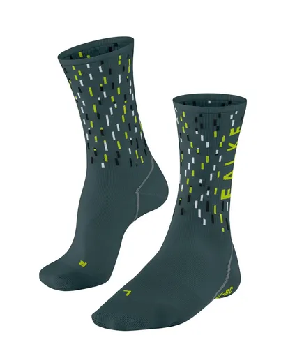 Falke Bikesocke BC Impulse Peloton (angenehm weiche Baumwolle) stahlgrau/grün Herren - 1 Paar