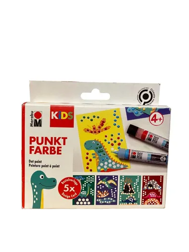 Marabu KiDS Punktfarbe Dot Pen Set Dino Dinosaurier | 4 x 25 ml | NEU & OVP