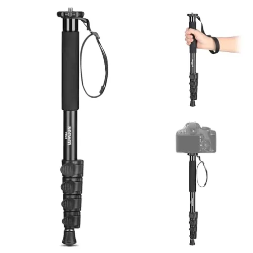 NEEWER 155cm Monopod, Kamera Einbeinstativ, tragbares Reise Video Einbein Stativ aus Aluminium mit 1/4