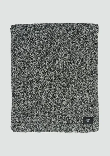 s.Oliver Baumwollschal aus Mouliné - Herren-Schals aus weicher Baumwolle mit stylischem Strickmuster und Logo, ideal für einen modischen Look an kühlen Tagen.