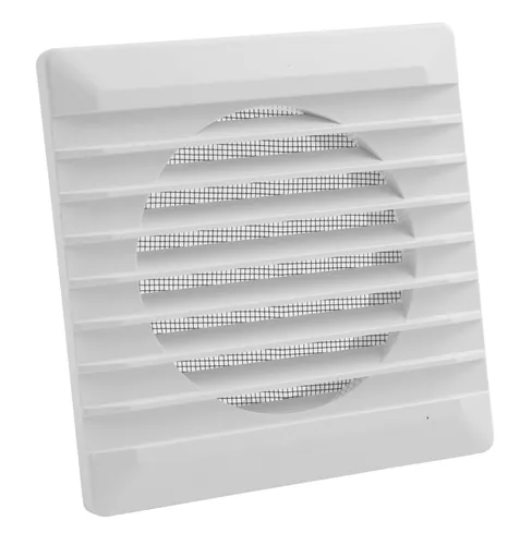 MARLEY Lüftungsgitter eckig mit Rohranschluss Kunststoff Ø100mm weiß