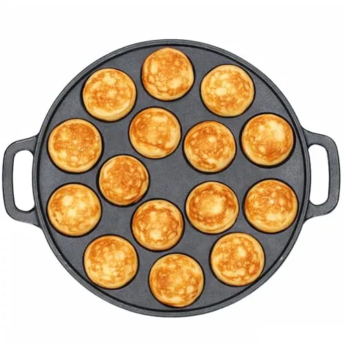 MamboCat Poffertjes Pfanne Gusseisen Ø24cm – Mini-Pfannkuchen Maker