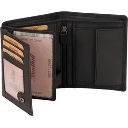 Benthill Geldbörse Herren - Echt Leder Portemonnaie mit RFID-Schutz - Geldbörsen aus echtem Rindsleder, ausgestattet mit 12 Kartenfächern, Münzfach und RFID-Schutz für maximale Sicherheit.