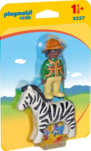 PLAYMOBIL 1.2.3- Ranger mit Zebra-Figur mit Zubehör, einzigartig (9257) PLAYMOBIL Altersbereich: +18 Monate