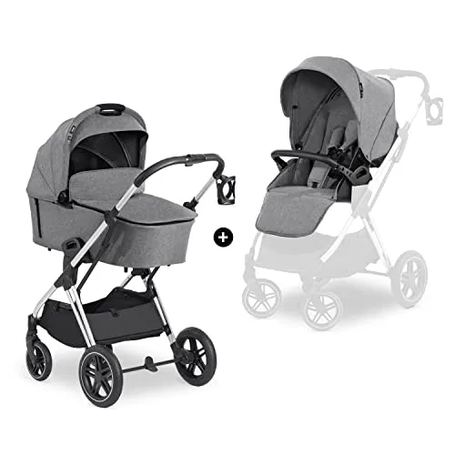 hauck 2 in 1 Kinderwagenset Vision X Set - Standardkinderwagen mit Babywanne und wendbarem Sportsitz, ideal ab Geburt bis 22 kg. Extra weiche Polsterung und UV-Schutz 50+ bieten höchsten Komfort für dein Baby.