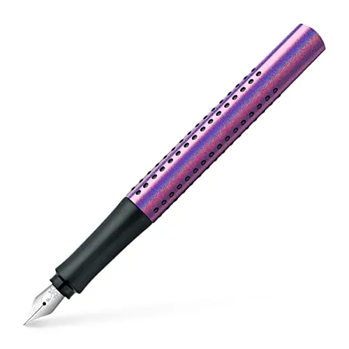 Faber-Castell 140841 - Füller Grip Edition Glam, Federbreite F, violet, 1 Stück